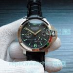 Buy Online Copy Panerai Luminor Green Dial Black Leather Strap Watch